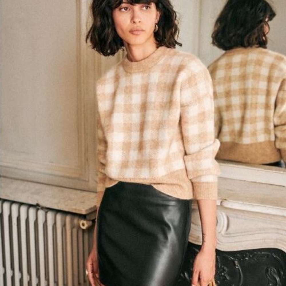 Sezane Becky Plaid Gingham Jumper - Picture 9 of 14